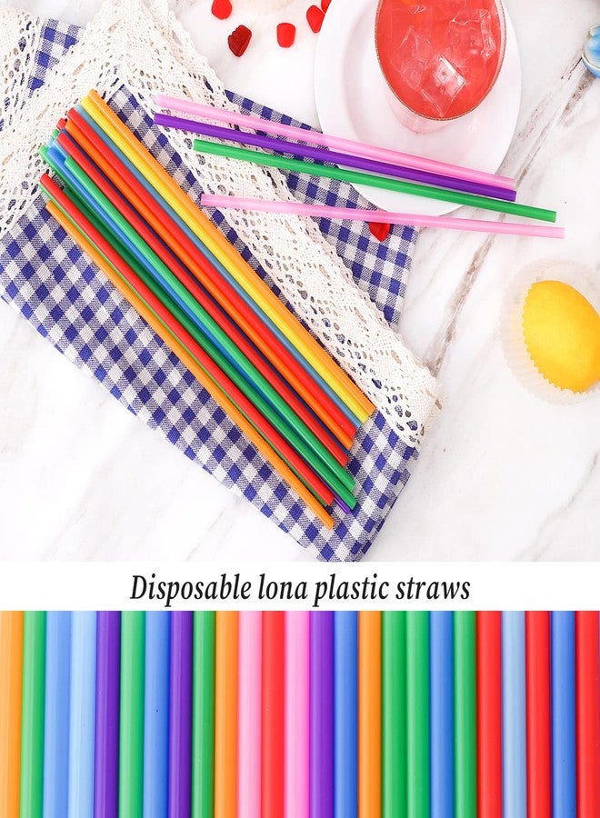 Bgtecho 500 Pcs Disposable Drinking Straws, Black Plastic Straws, Plastic Drinking Straw, Disposable Straws, BPA-Free Extra Long Straw for Party Drinking (0.23''Diameter and 10.2"Long) (Multicolor) - Image 3